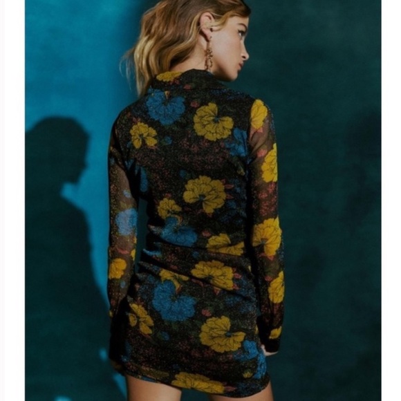 Urban‎ Outfitters Heather Fitted Lurex Shirt Dress Size Medium - Picture 4 of 13